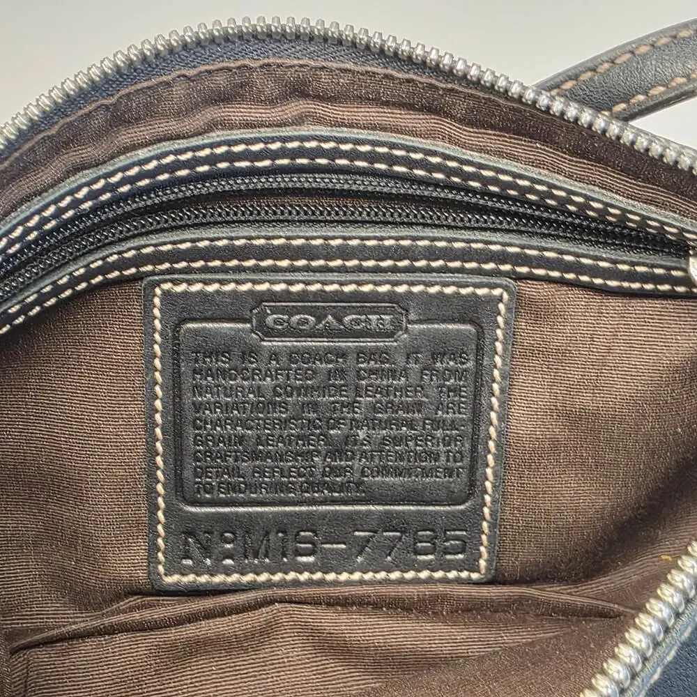 Coach Black Leather Mini Shoulder Bag Purse Style 7765